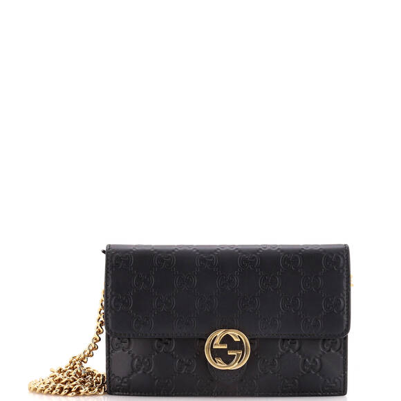 Icon Wallet On Chain Guccissima Leather #172452G91B - Picture 1 of 9
